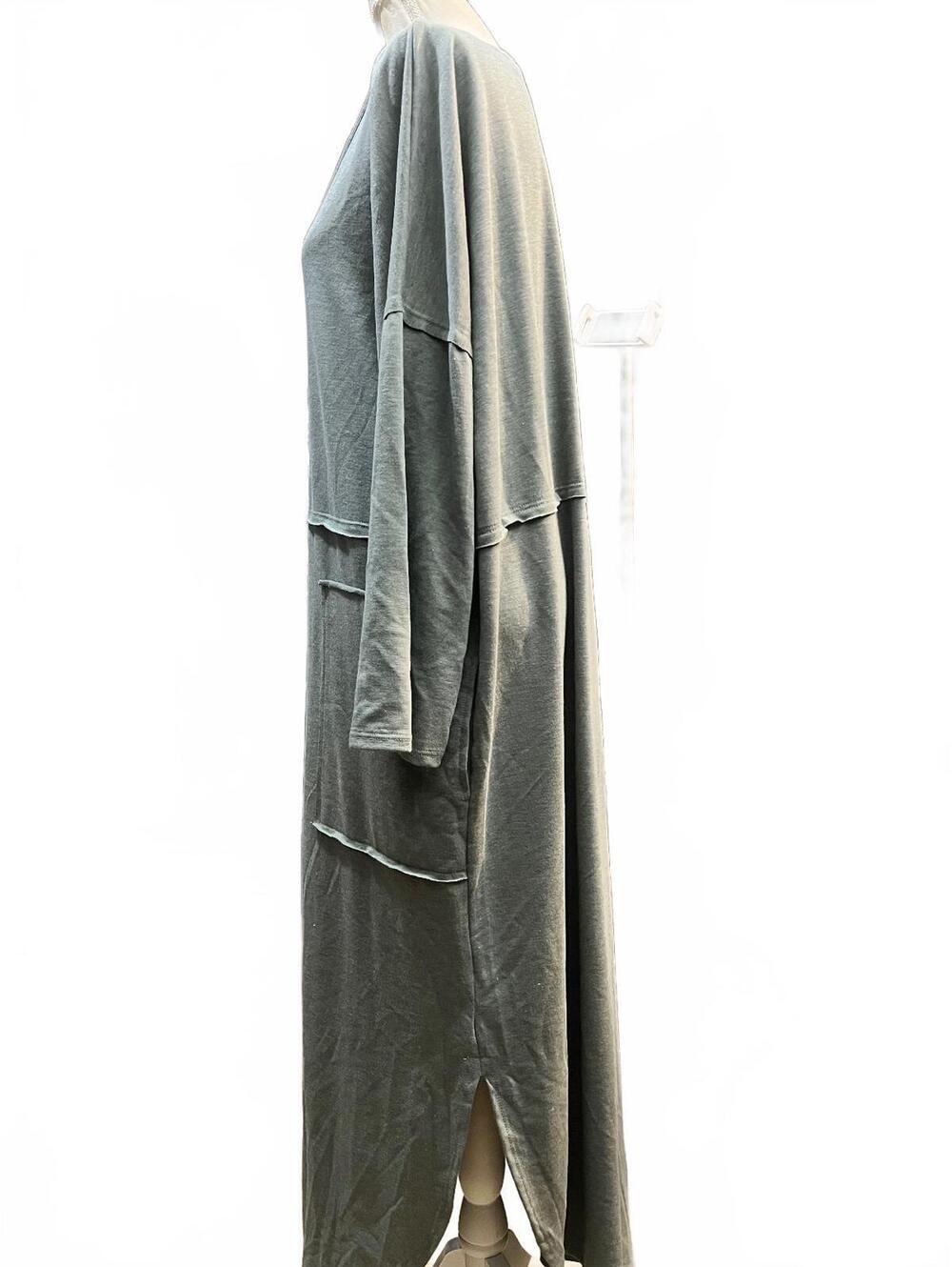 Three Bird Nest Olive Green V-Neck Midi Dress - Picture 4 of 7